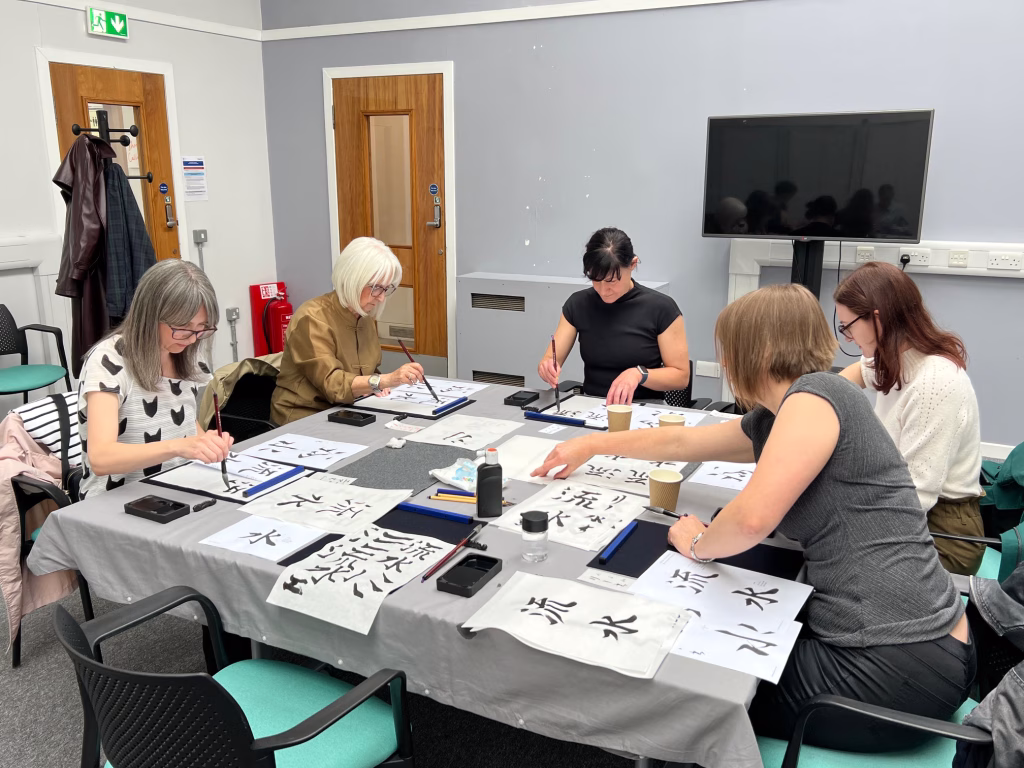 Brushing Flowing Water at Shodō Calligraphy