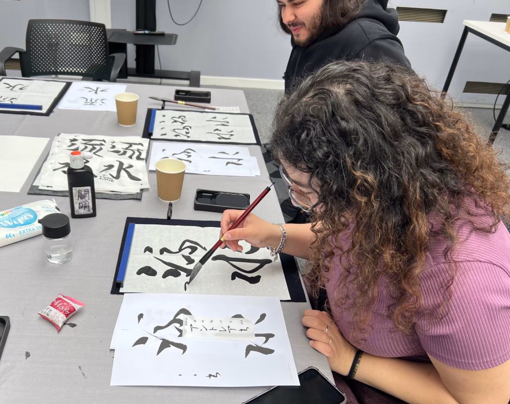 Brushing Flowing Water at Shodō Calligraphy