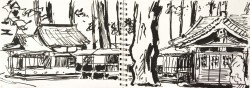 Japan drawing series 46 Tateyama Jinja 2 Blair Thomson